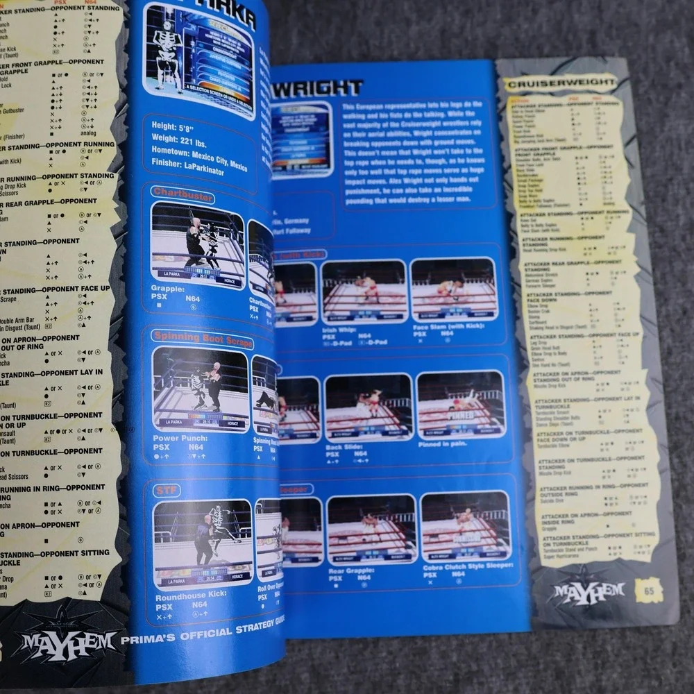 WCW Mayhem Strategy Guide Prima Games PlayStation Nintendo 64 Wrestling EA Book